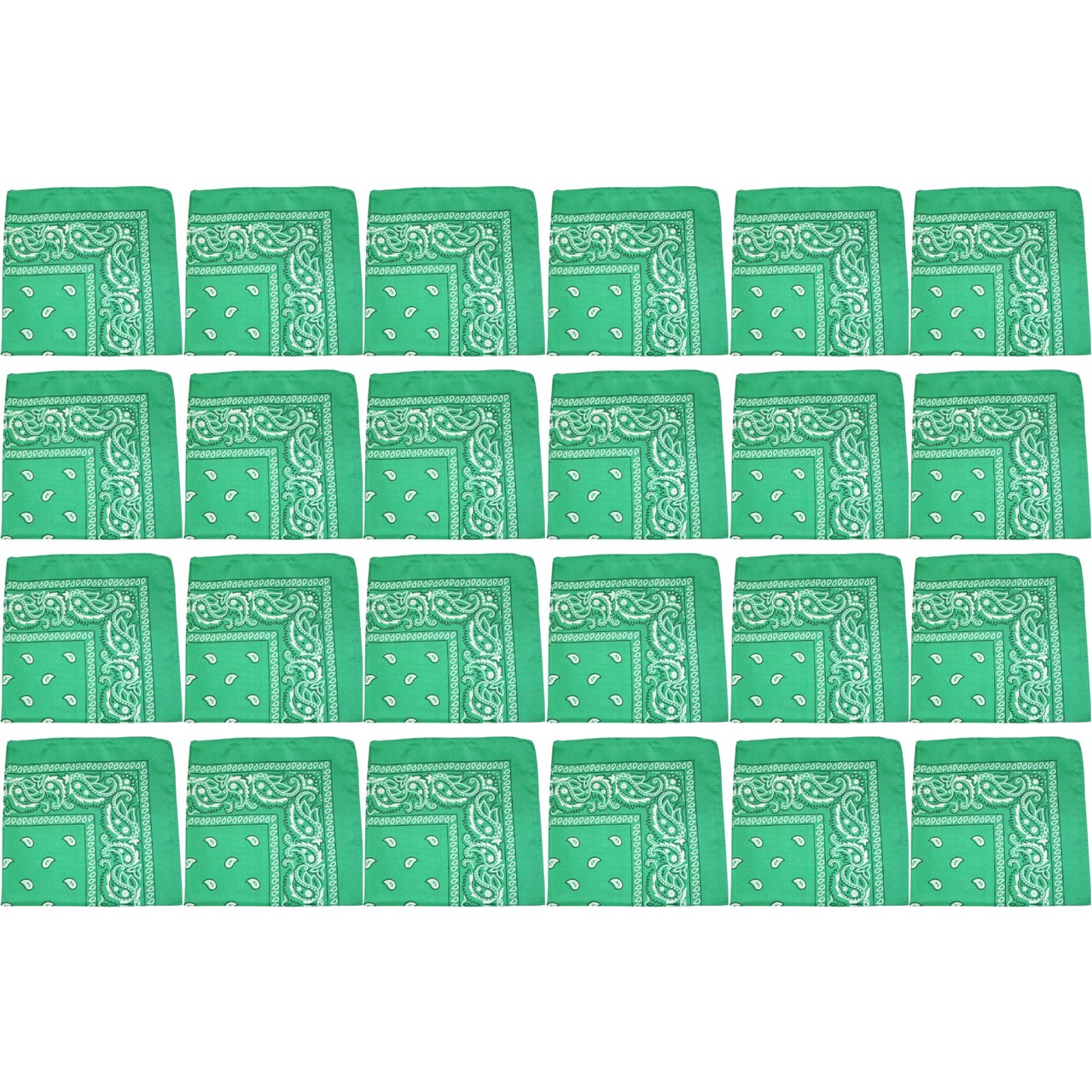 24 Pack Polyester Paisley Bandanas Bulk Pack for Group Activities
